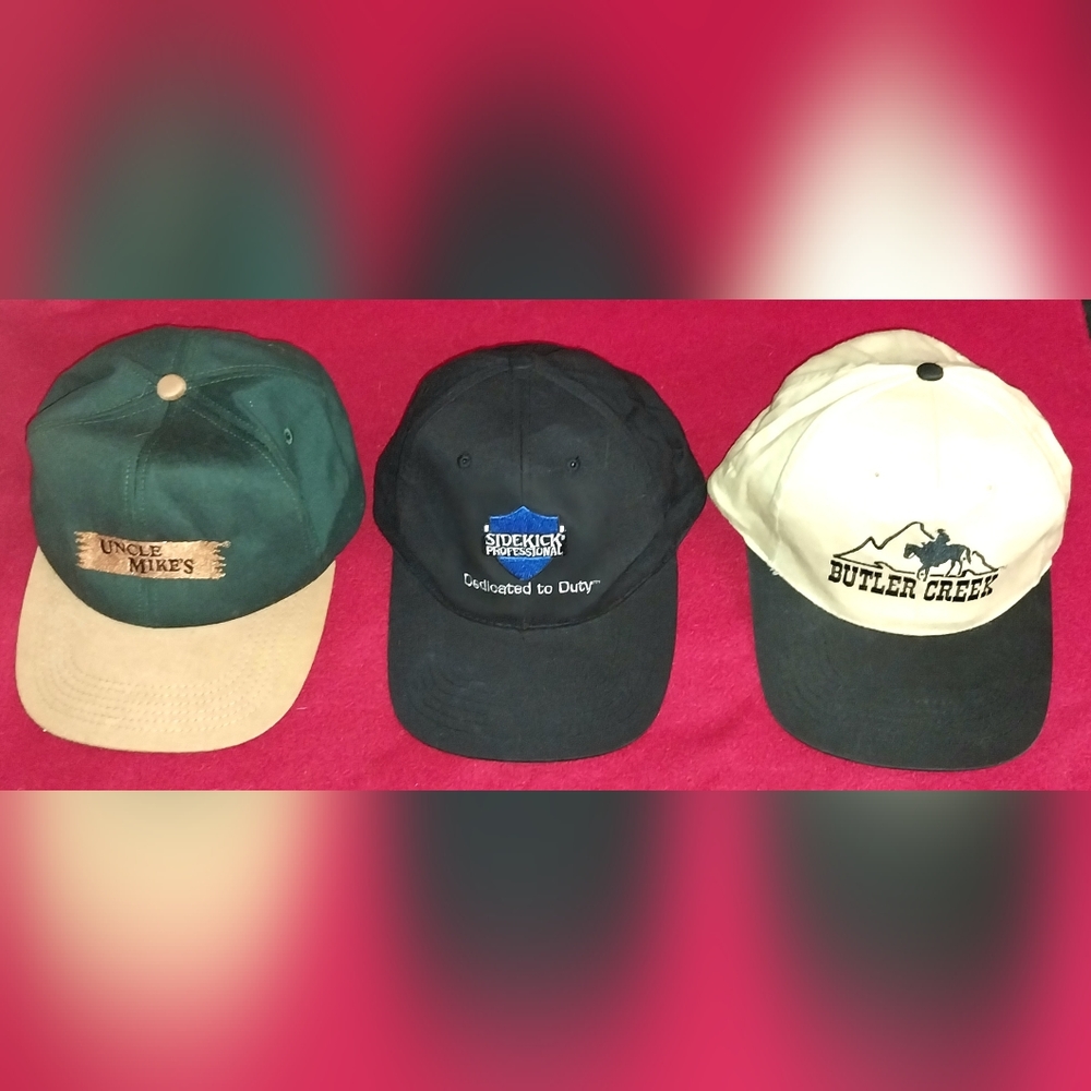 3 New Uncle Mike's Butler Creek Firearm Accessories Trucker Style Hats Caps Lot